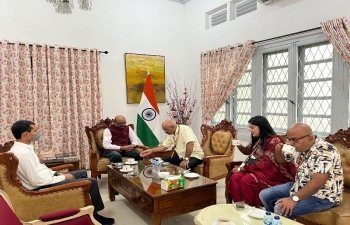 CG Mr. Ravi Shanker Goel  welcomed Ms. S. Anita Naicker, Secretary of Shri Hanuman Temple and her colleagues